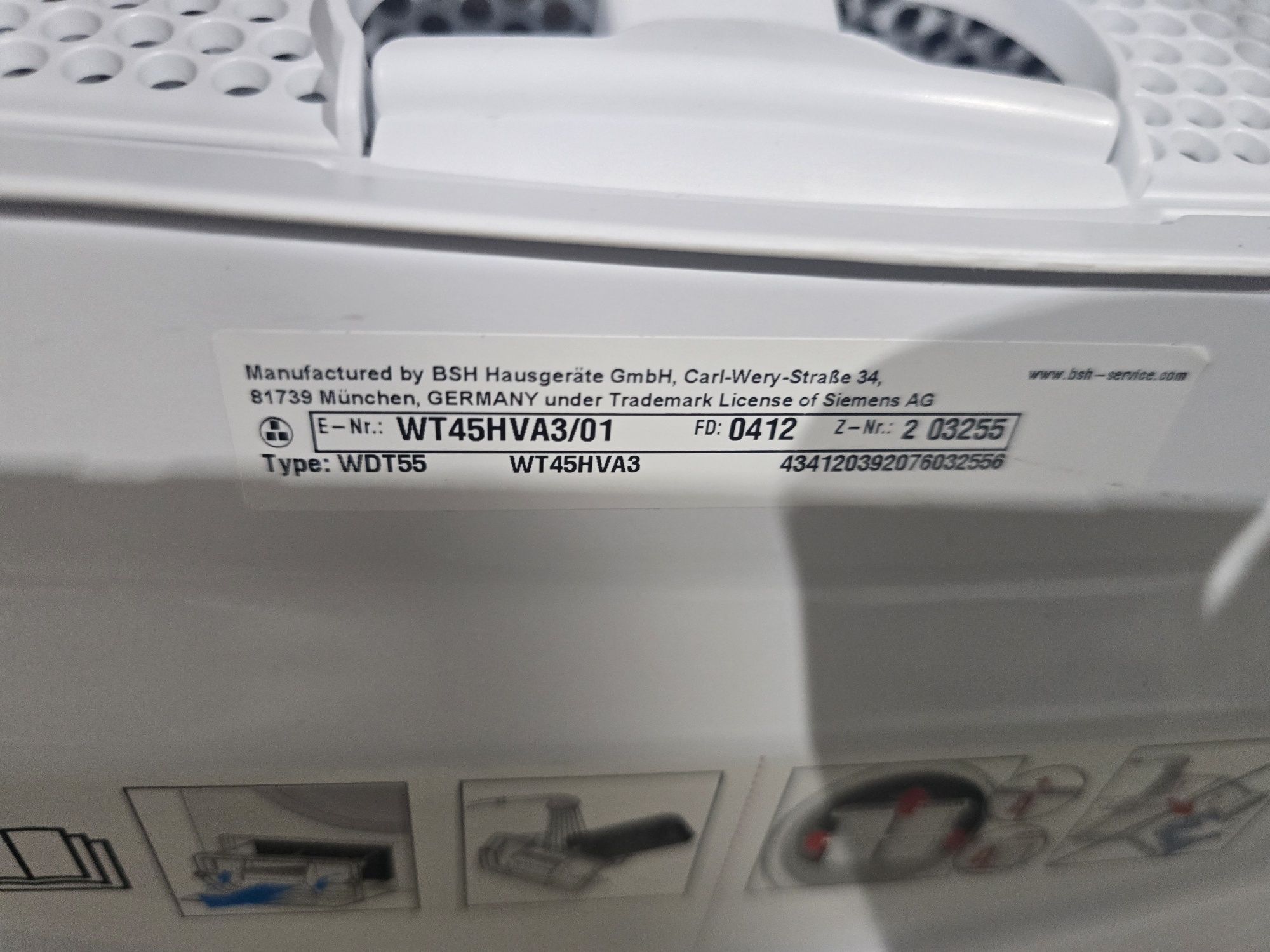 А++Нова инверторна сушилня с термопомпа Сименс/Siemens in 300 (600 W)