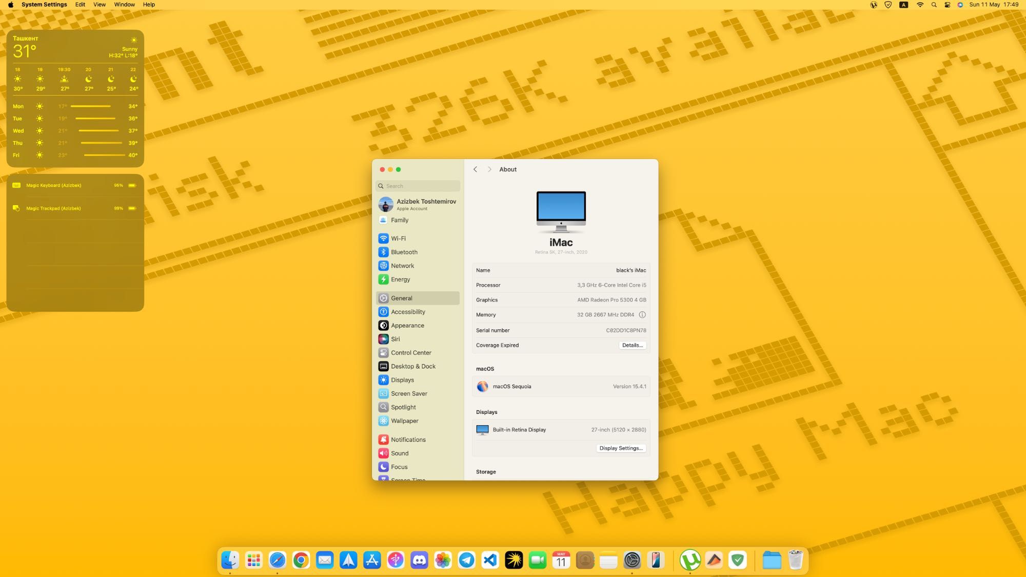 iMac 2020 5k 27дюйм экран 512gb SSD 32gb RAM intel core i5 10 gen
