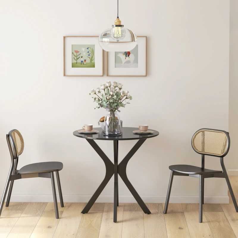 HOMCOM Трапезна  Кухненска маса, Кръгла маса, 78 см x 78 см x 75 см
