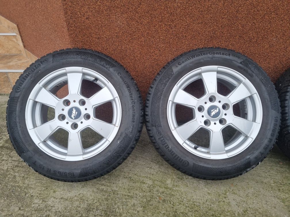 Jante PLW R15 5x114,3 echipare cu anvelope iarna Continental 185/65R15