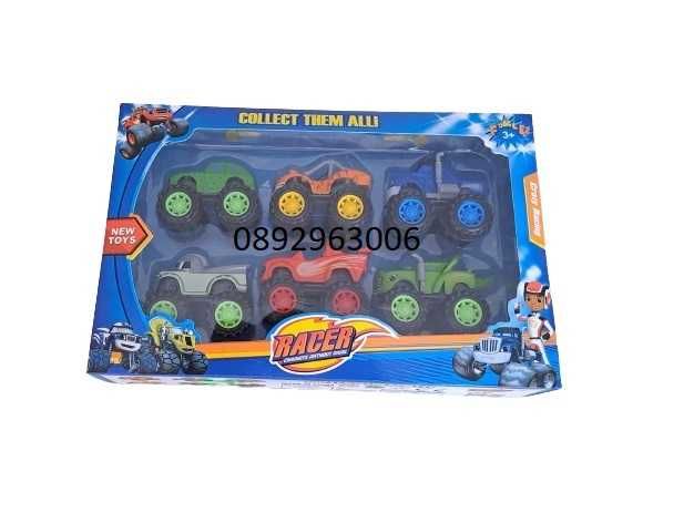 Комплект 6 броя състезателни колички Blaze and The Monster Machines
