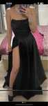 rochie neagra lunga cu crapatura pe picior stil printesa marimea xs/s