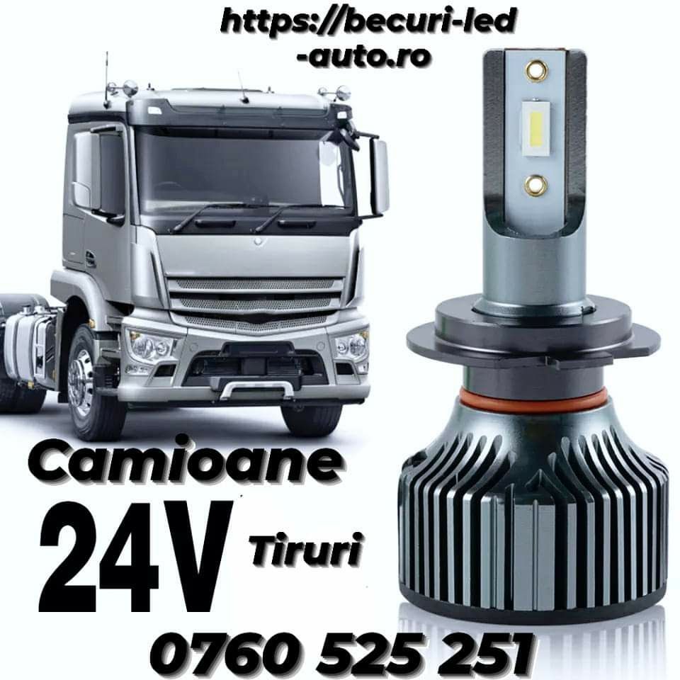 Două Becuri Led H1,H4,H7,H8,H9,H11, EXCLUSIV 24V-36V (24000LM/200W)