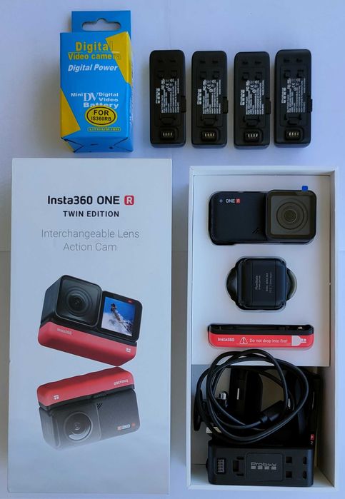 Camera actiune Insta360 One R Twin Edition+4 baterii extra+incarcator
