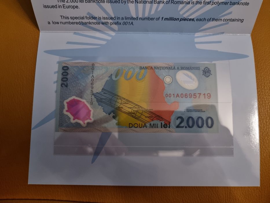 2000 de lei an 1999 ( seria 001A) cea mai rara bancnota de la Eclipsa