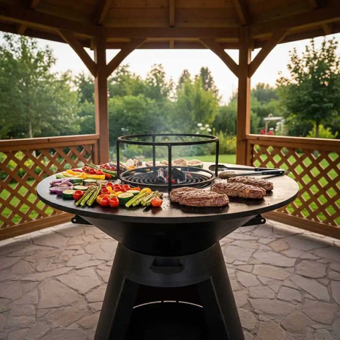 Gratar cu plita rotunda tip con