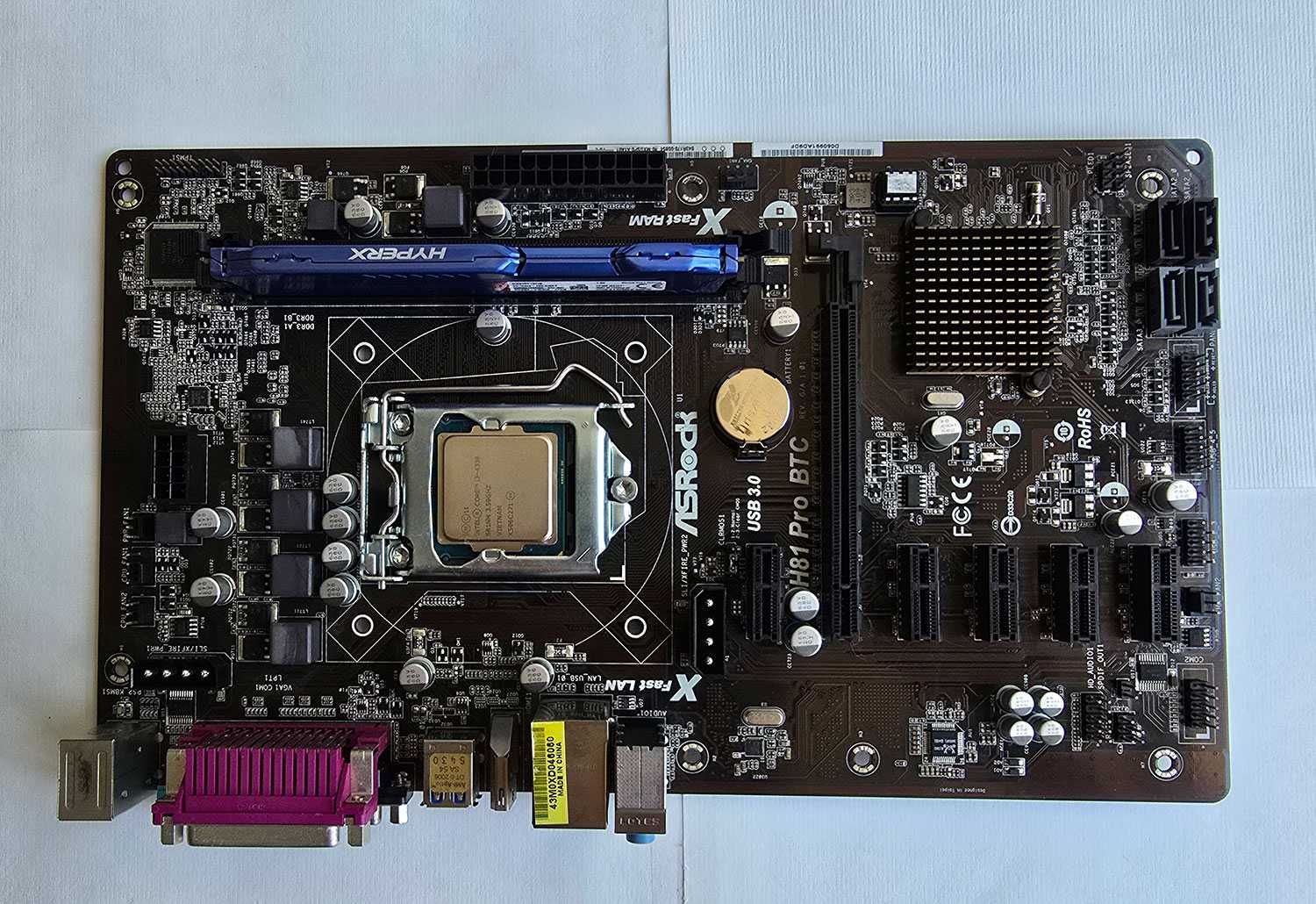 Комплект дъно, процесор и рам ASROCK h81 Pro + Intel i3 4330 + 8Gb Ram