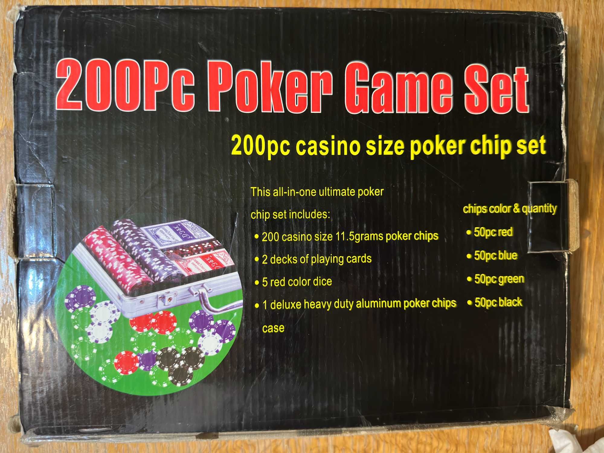 Set Poker 200 Jetoane - Nou, Nefolosit