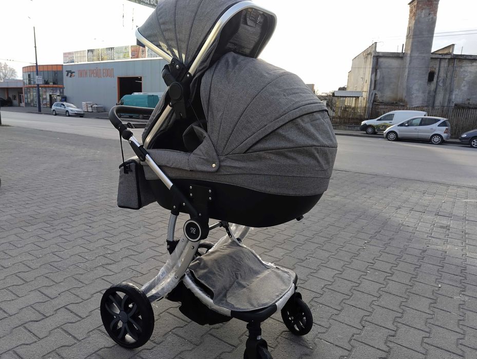 MONI Комбинирана детска количка 2 в 1 POLLY сив