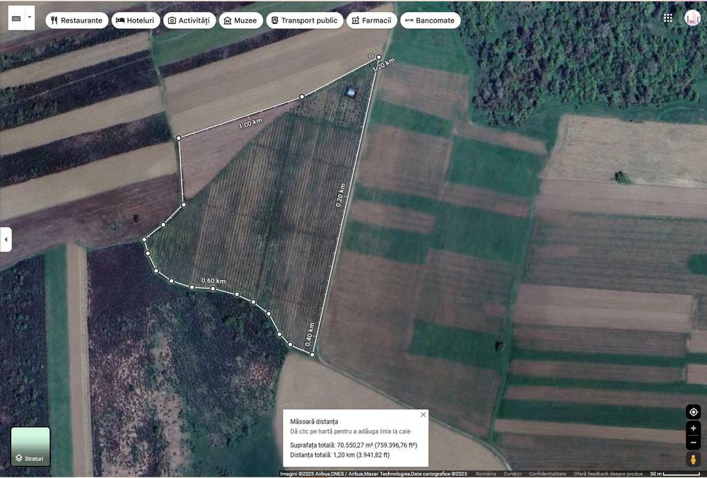 Vând 7ha teren arabil pentru balastiera, lângă Lipova aproape de Mureș