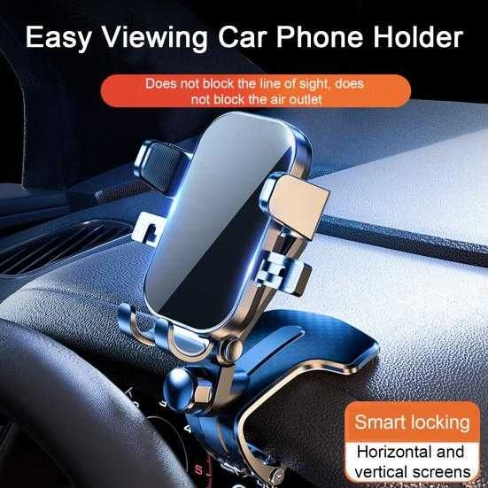 Suport auto universal pentru smartphone, Aplicabil pe bord, Negru