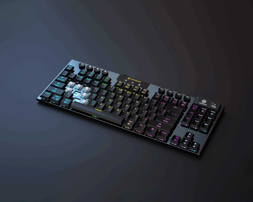 Tastatura mecanica wireless low profile Hexgears Immersion A3 TKL, RGB