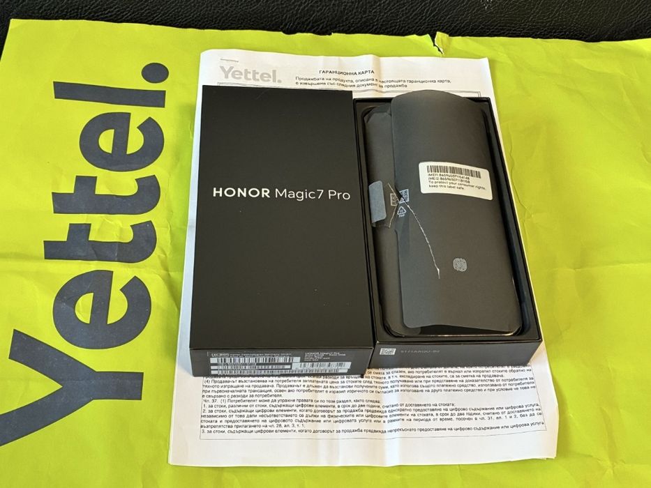 КАТО НОВ 512GB Honor Magic 7 Pro Yettel Гаранция 2028г. Black / Черно