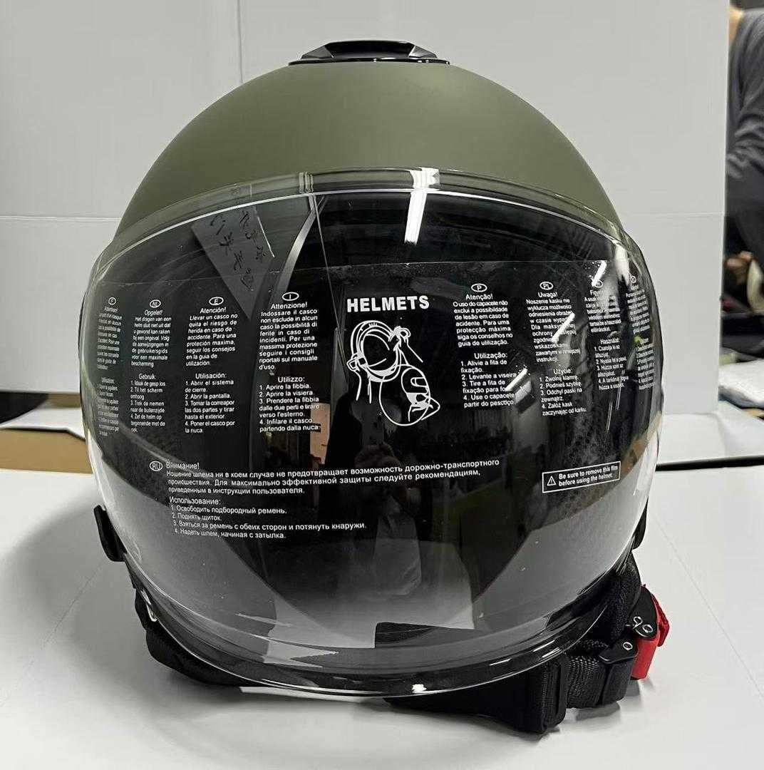 Cască moto/scuter/ATV Open Face cu ochelari ECE 22.06 Verde, L, PES