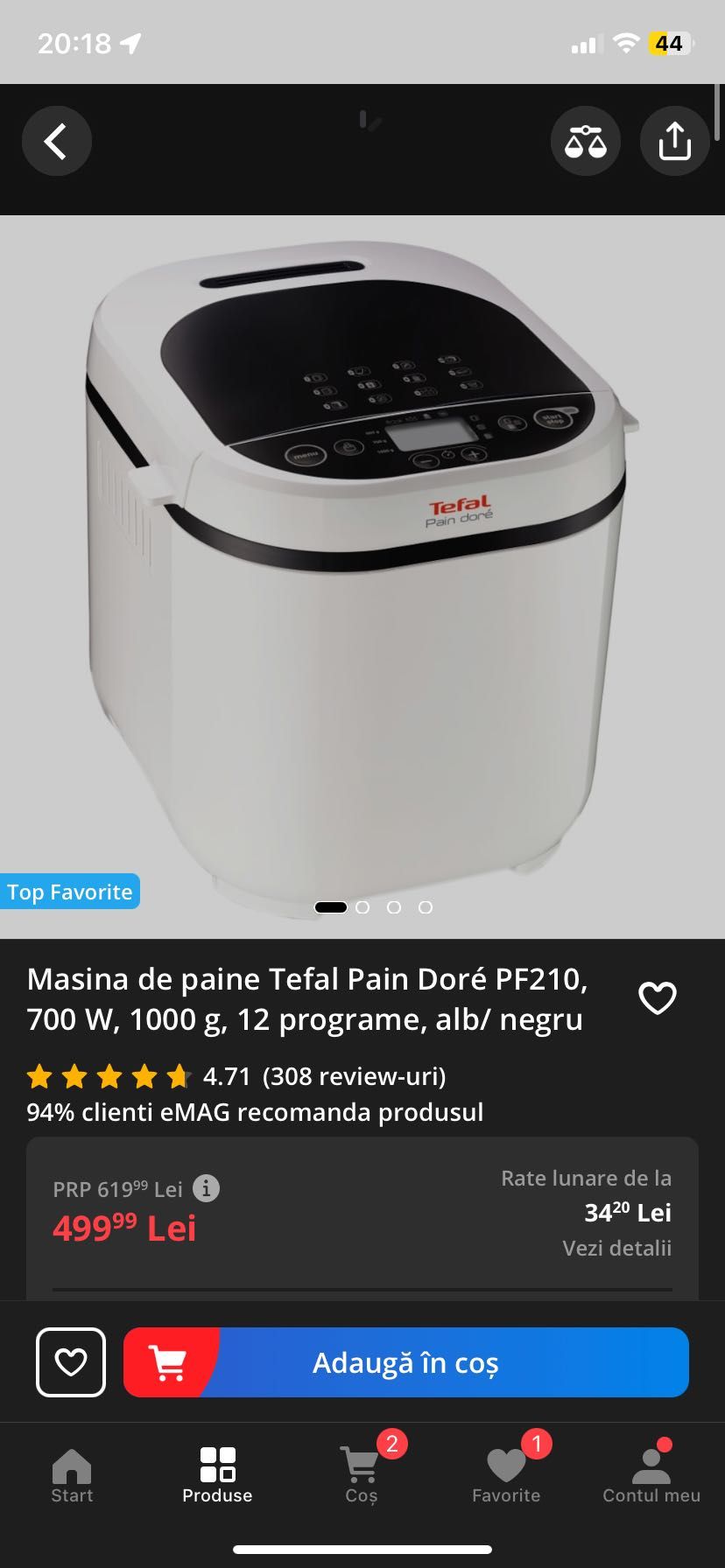 Mașina de pâine Tefal Pain Doré