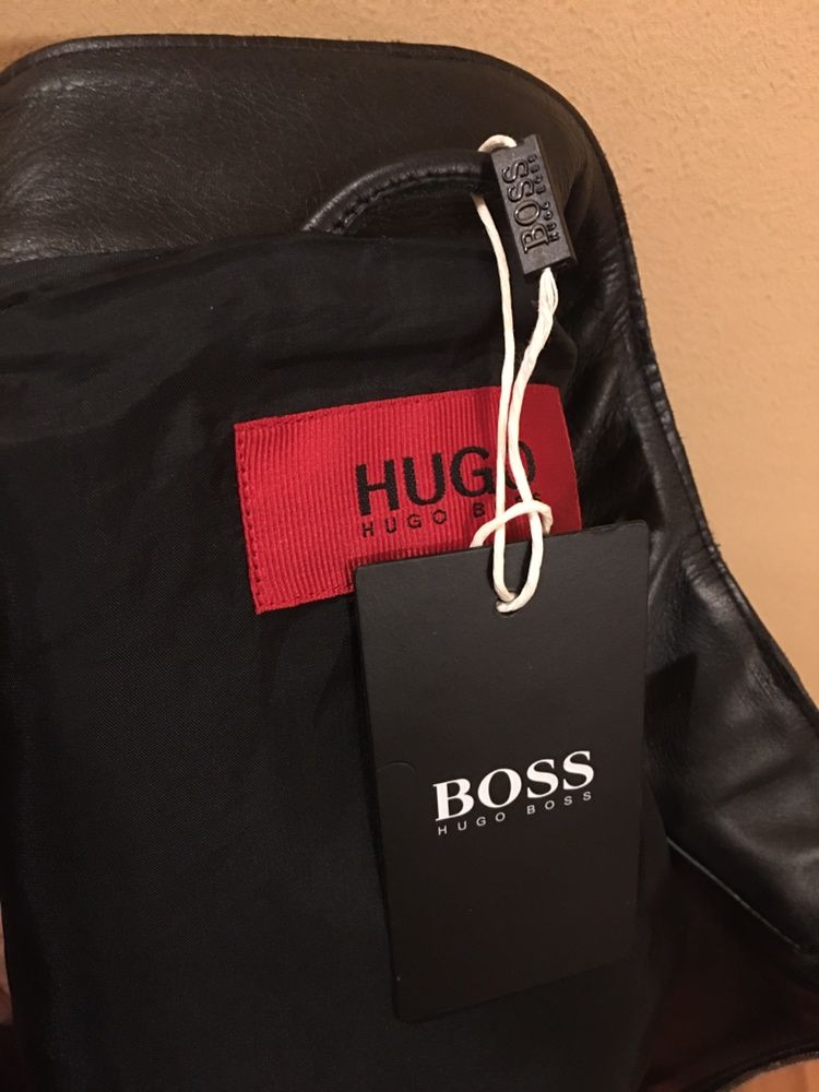Vând geacă jachetă L din piele Hugo Boss originala
