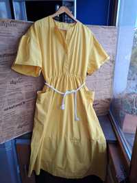 памучна жълта рокля