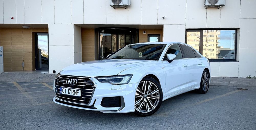 Audi A6 S-line distronic camere 360 alb perlat piele mild-hybrid diesel