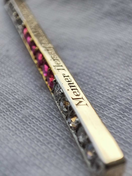Pandantiv aur 14k si Platina Turmalina Rubellit cu diamante Diamant
