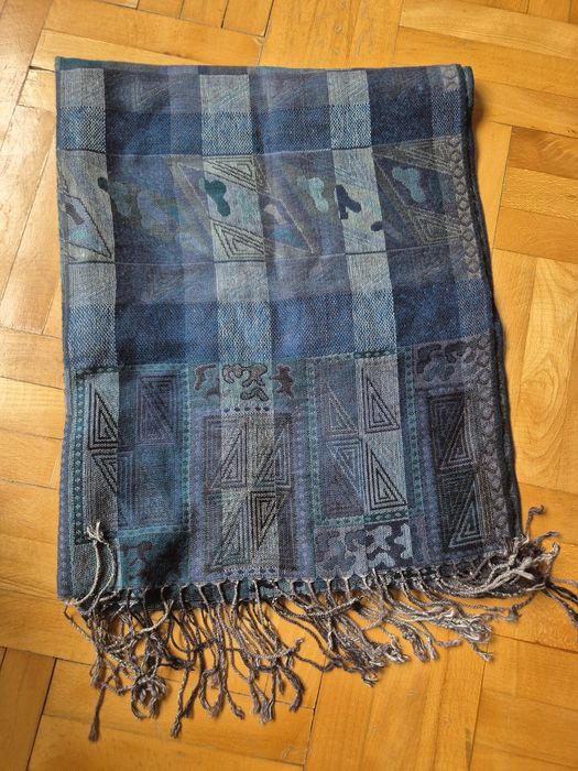 Eșarfă de lux, Pashmina și Mătase, model geometric, UNISEX