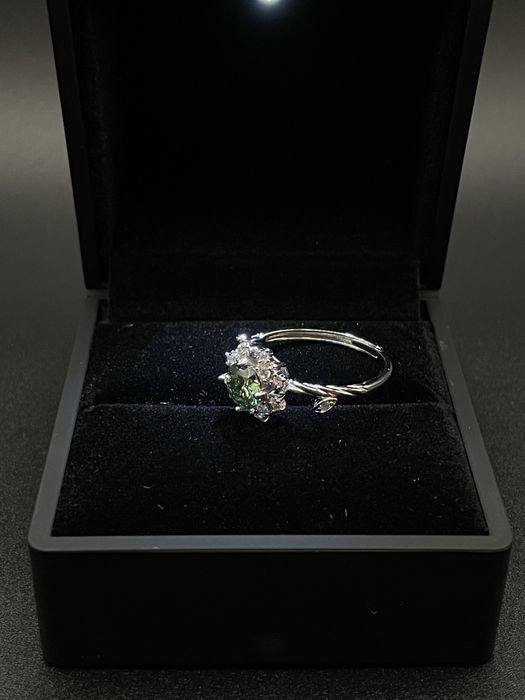 Елегантен Сребърен Пръстен - Тюркоазен Лабораторен Диамант