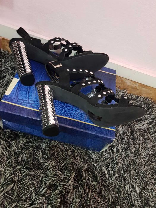 sandale toc metalic, mărimea 39