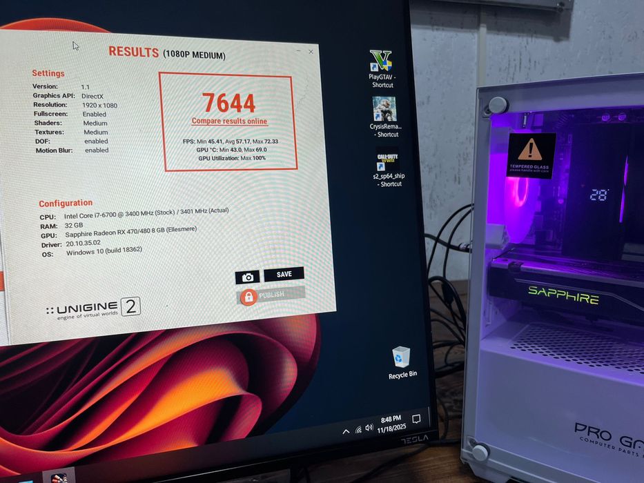 Unitate Pc Gaming i7 32 gb ddr4 ssd hdd video amd 8gb