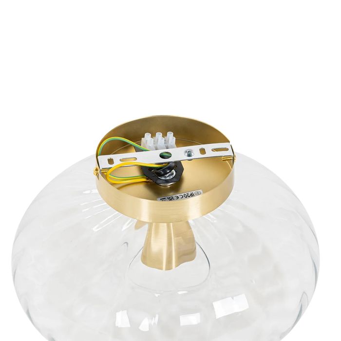 Plafoniera Art Deco aurie cu sticla, E27 - Ayesha