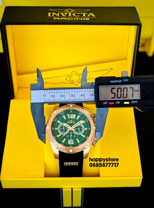 INVICTA Axis Gold/Green 50mm, Инвикта нов ръчен часовник