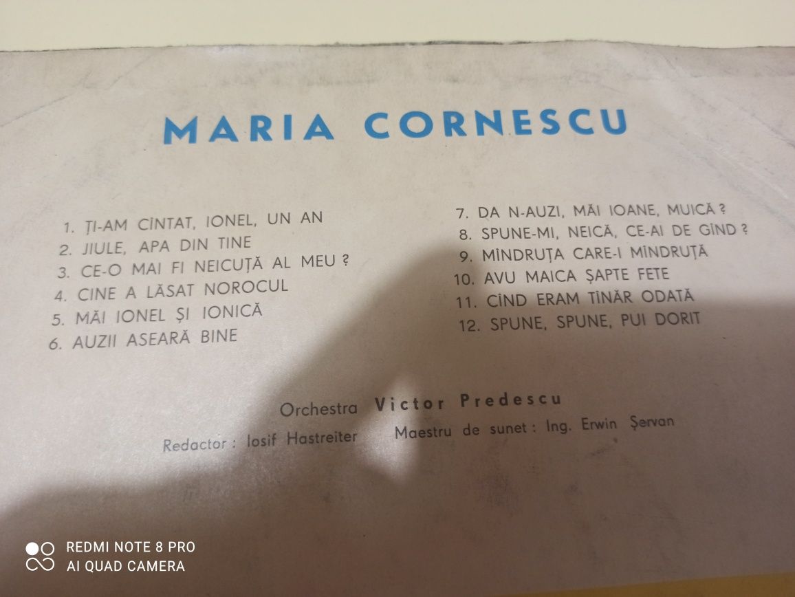 Disc vinil placa Maria Cornescu