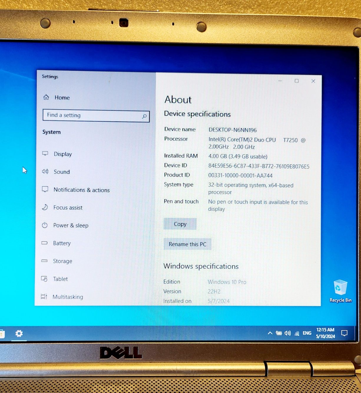 Laptop Dell Inspiron 1525 Intel Core 2 Duo 4GB DDR2 320GB