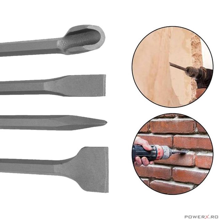 Set dalti SDS+ profesionale pentru tamplarie, 4 piese, Verke