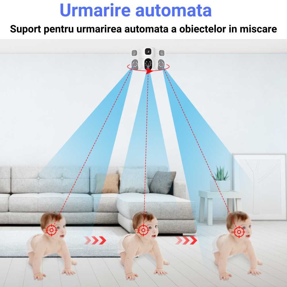 Baby Monitor Audio Video 4MP, 2 camere video, full HD, sensor miscare