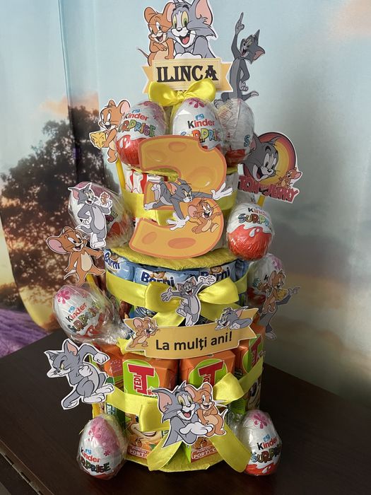 Tort din dulciuri ambalate pentru creșă/grădiniță/școală de la 10 lei