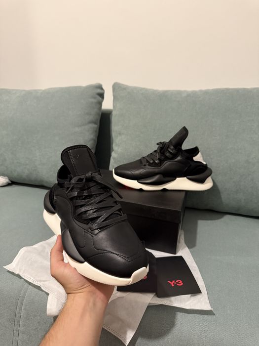 Y-3 Kaiwa din piele negri
