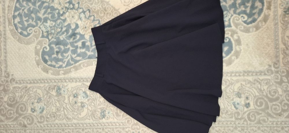 Юбка школьная темно синяя, размер 42