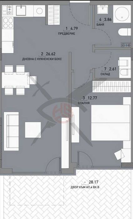 Продава се Двустаен апартамент в София, Малинова долина - 97 кв.м за 1883 €/кв.м - Снимка #3