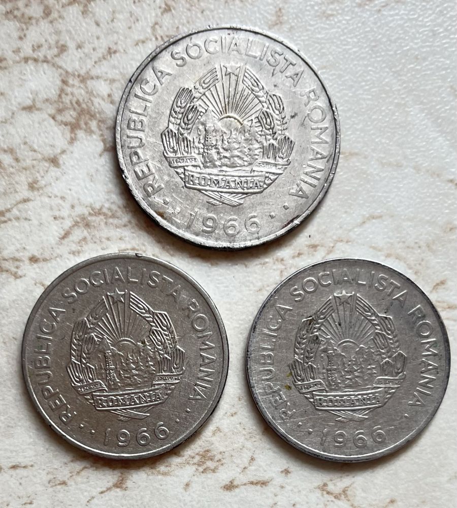 Monede pentru colectie 1 leu si 3 lei anul 1966