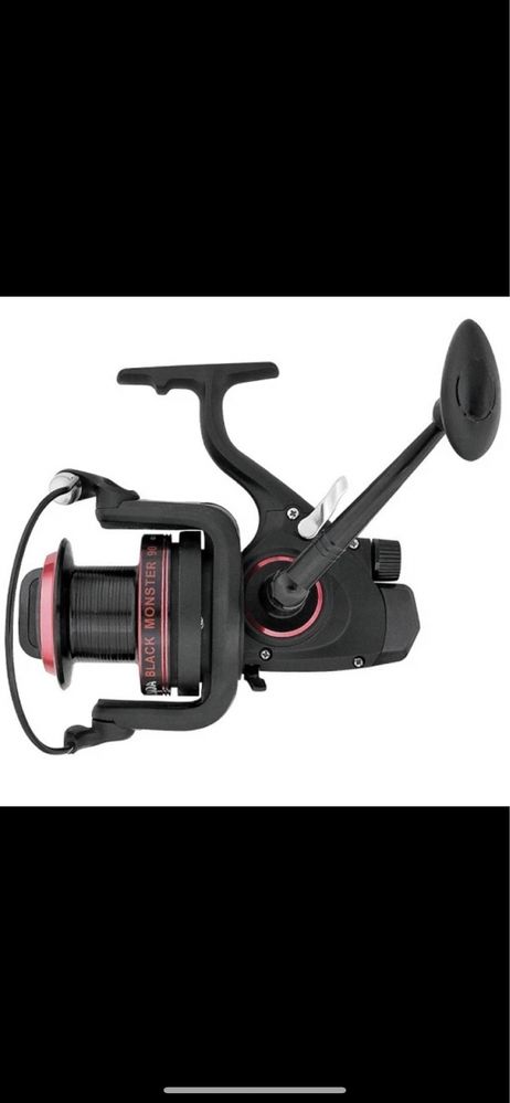 Set 4 Mulinete crap/pesti mari Baracuda Black Monster 90, cu baitrunne