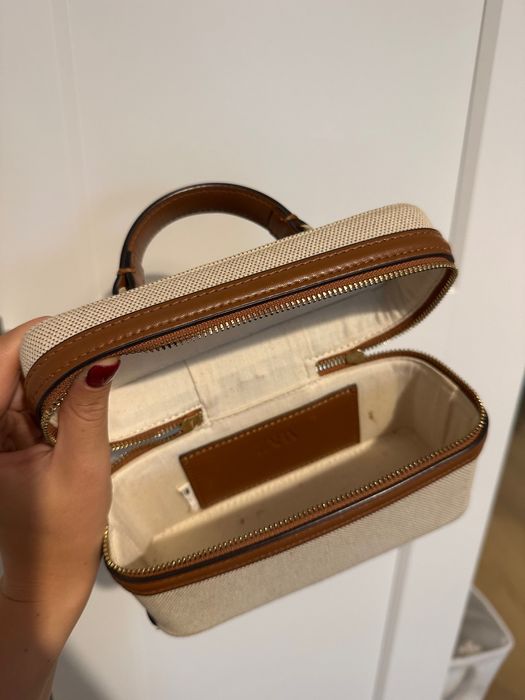 Geanta, Zara, femei, crossbody, bej