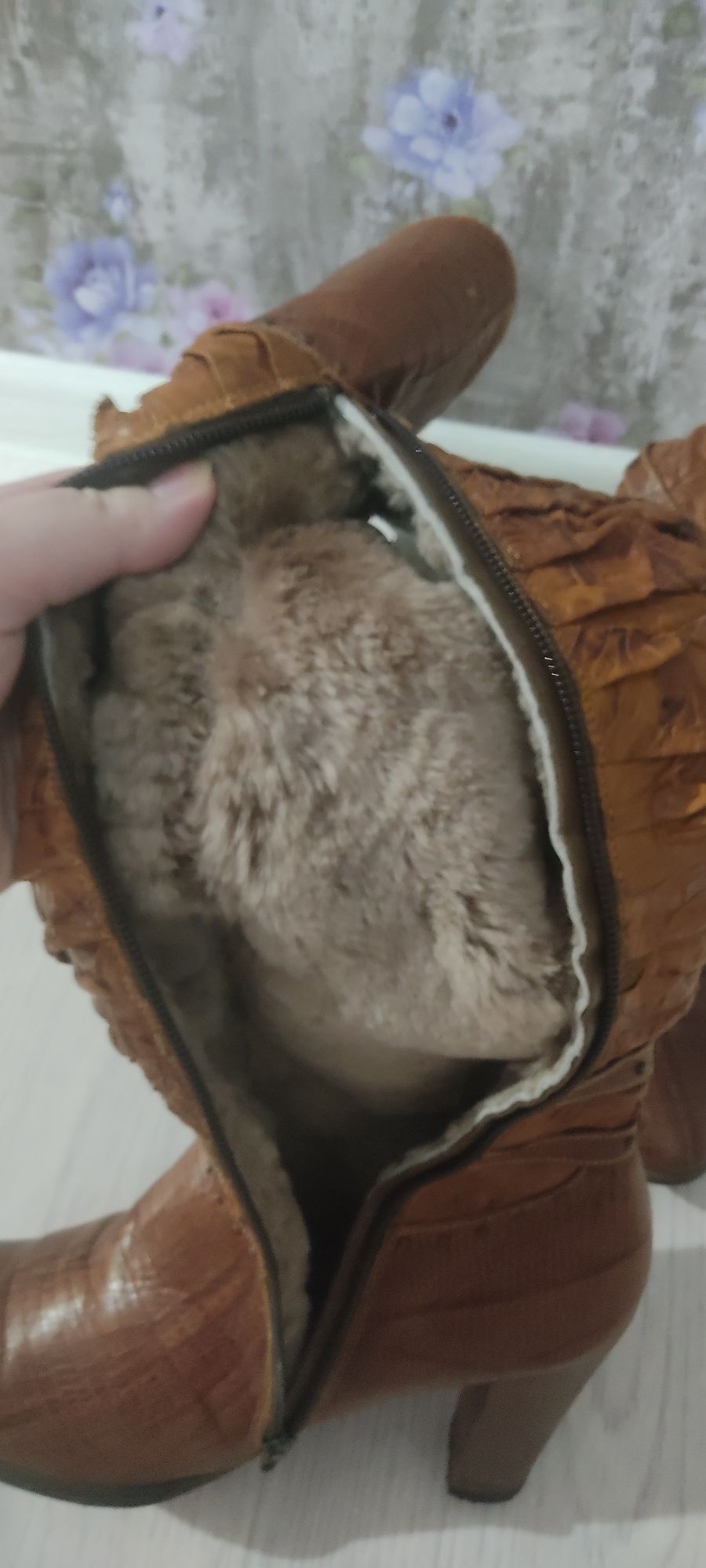 Зимние сапоги из натуральной кожи