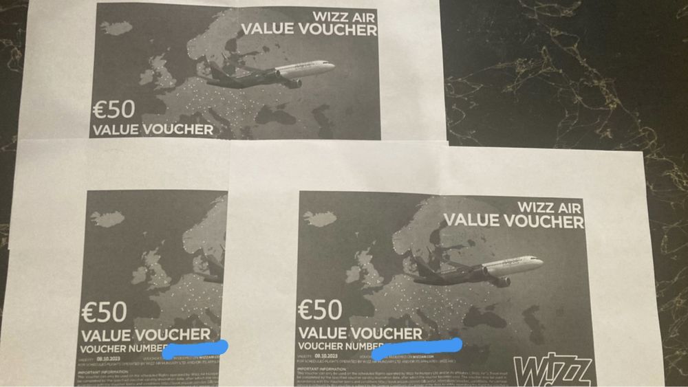 Ваучери за Wizz Air на стойност 150€