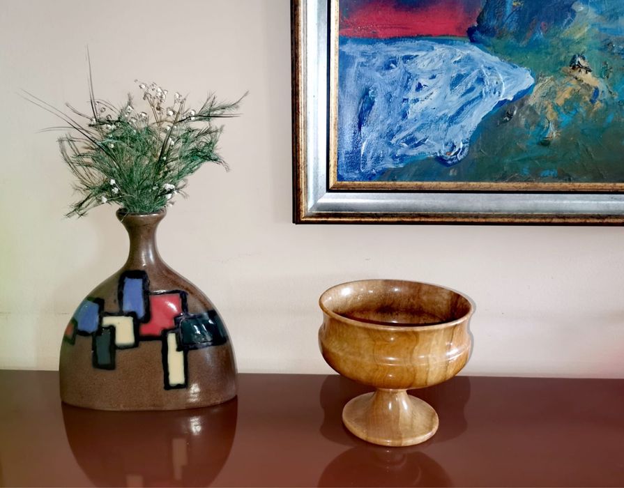 Купа бокал потир фруктиера - масивен оникс ръчно изработен Крит Гърция