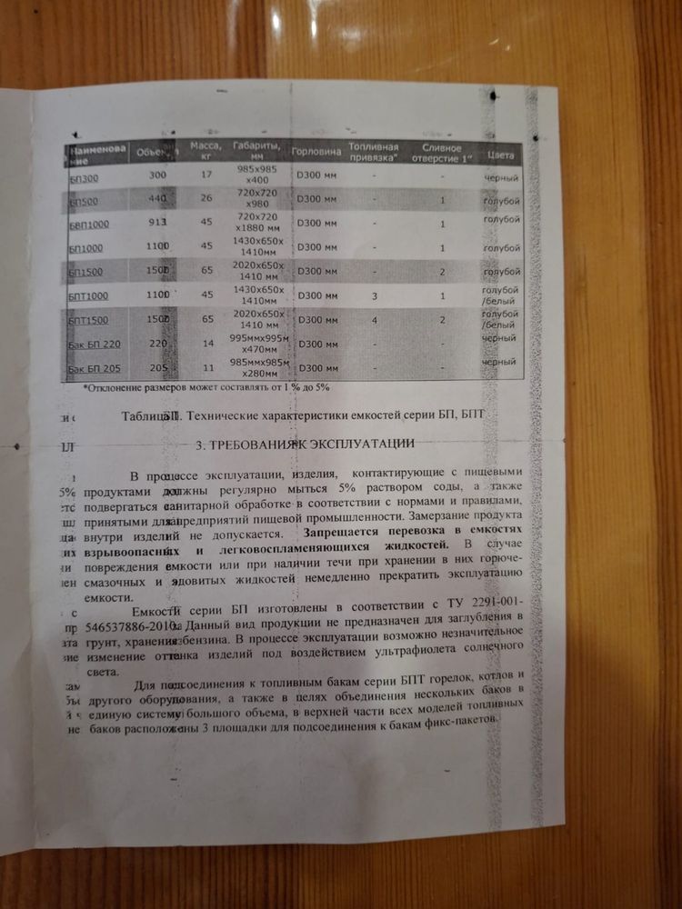 Бак из полиэтилена