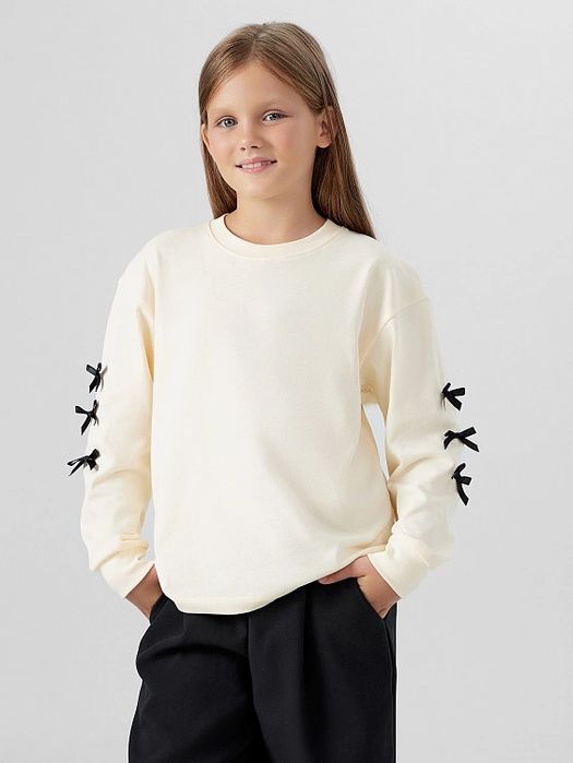 Лонгслив для девочек с бантиками