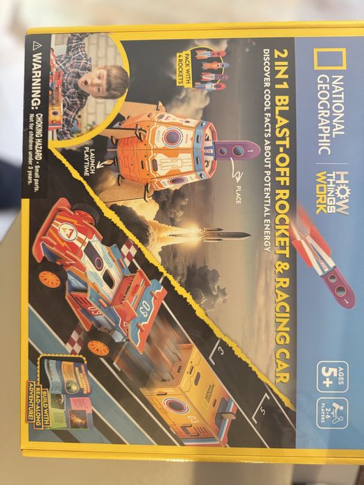 3D пъзел Cubic Fun National Geographic - ракета и състезателна кола