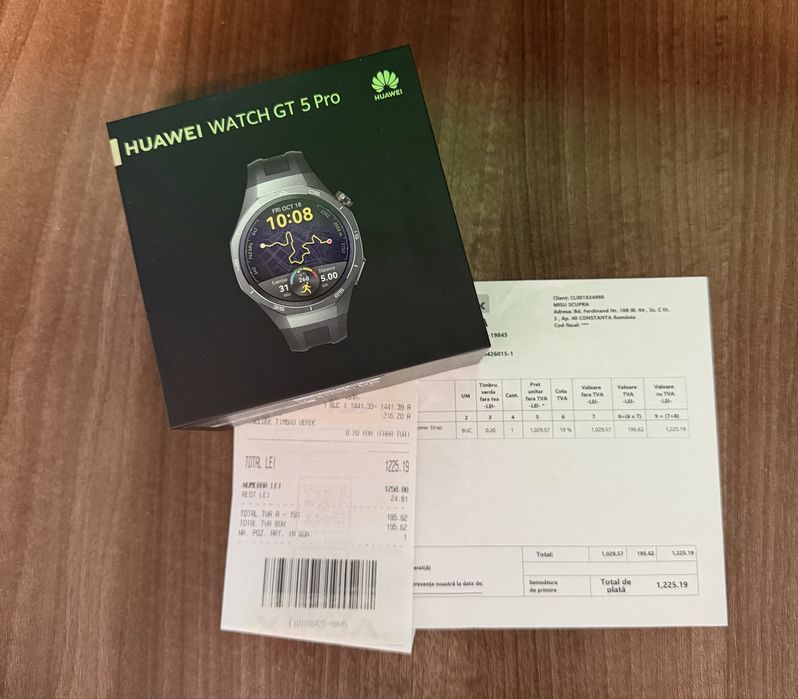 Vand ceas huawei gt5 pro 46 mm impecabil ca nou factura si garantie