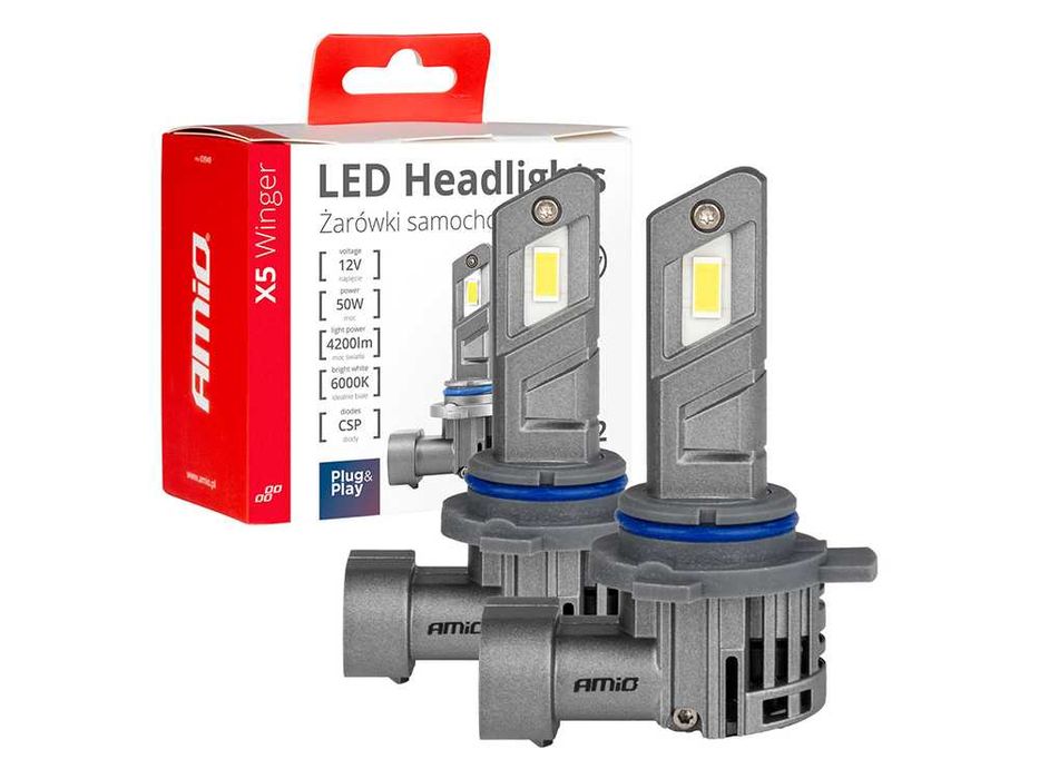 LED крушки HIR2 AMIO Winger X5 серия Лед крушка Canbus 50W, 6000K