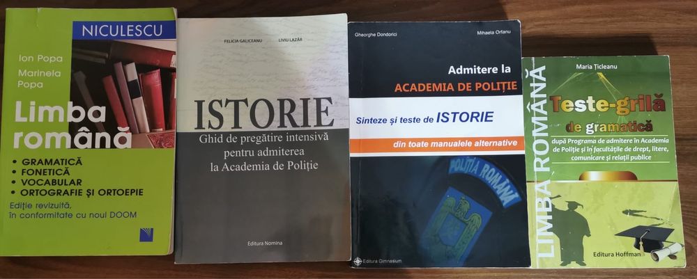 Cărți pentru admiterea la Academia de Poliție, școli de subofițeri