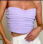 Top crop tip corset cu drapaje lila Zara mărimea M